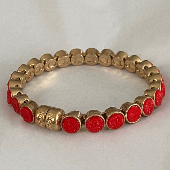 Plunder Red Druzy Magnetic Bracelet Goldtone - Picture 3 of 14